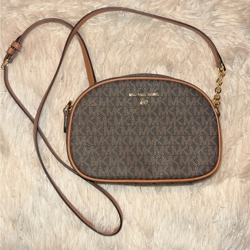 Michael Kors Brown Leather Crossbody Bag